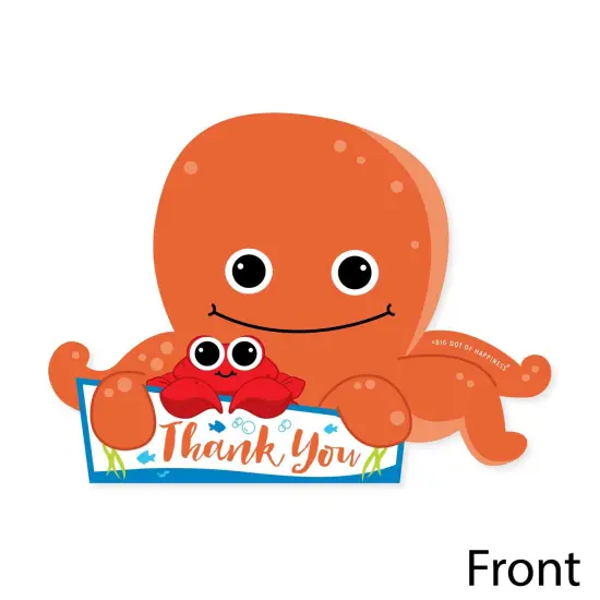 Big Dot of Happiness Under The Sea Critters - Shaped Thank You Cards - Baby Shower or Birthday Party Thank You Note Cards with Envelopes - Set of 12 {4}