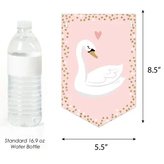 Big Dot of Happiness Swan Soiree - White Swan Baby Shower Bunting Banner - Party Decorations - Welcome Baby {3}