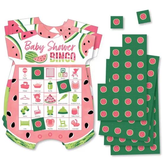 Big Dot of Happiness Sweet Watermelon - Picture Bingo Cards and Markers - Fruit Party Baby Shower Shaped Bingo Game - Set of 18 {1}