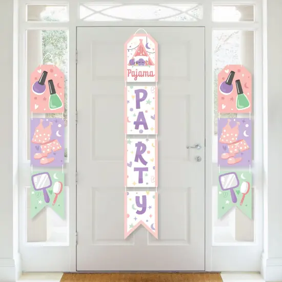 Big Dot of Happiness Pajama Slumber Party - Hanging Vertical Paper Door Banners - Girls Sleepover Birthday Party Wall Decoration Kit Indoor Door Decor {1}
