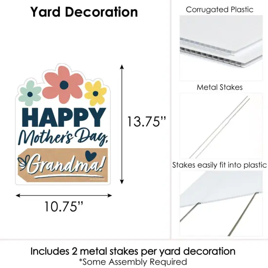 Big Dot of Happiness Grandma, Happy Mother's Day - Outdoor Lawn Sign - We Love Grandmother Yard Sign - 1 Piece {7}