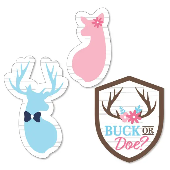 Big Dot of Happiness Buck or Doe - DIY Shaped Hunting Gender Reveal Party Cut-Outs - 24 Count {1}