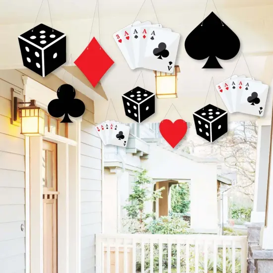 Big Dot of Happiness Hanging Las Vegas - Outdoor Casino Party Hanging Porch and Tree Yard Decorations - 10 Pieces {1}