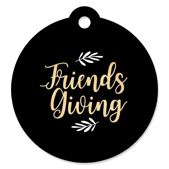Big Dot of Happiness Elegant Thankful for Friends - Friendsgiving Thanksgiving Party Favor Gift Tags (Set of 20) {1}