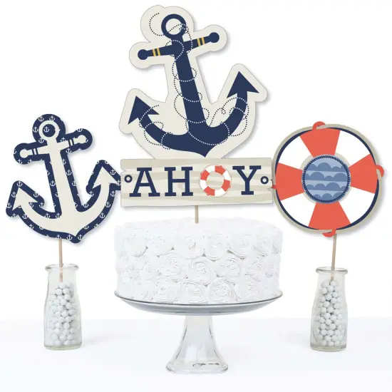 Big Dot of Happiness Ahoy - Nautical - Baby Shower or Birthday Party Centerpiece Sticks - Table Toppers - Set of 15 {4}