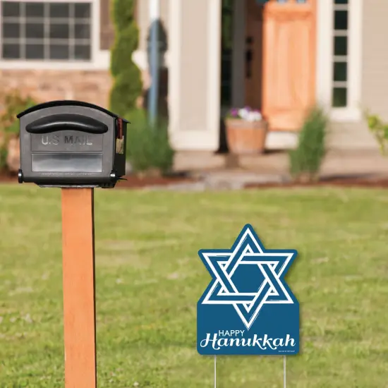 Big Dot of Happiness Happy Hanukkah - Outdoor Lawn Sign - Chanukah Holiday Party Yard Sign - 1 Piece {3}