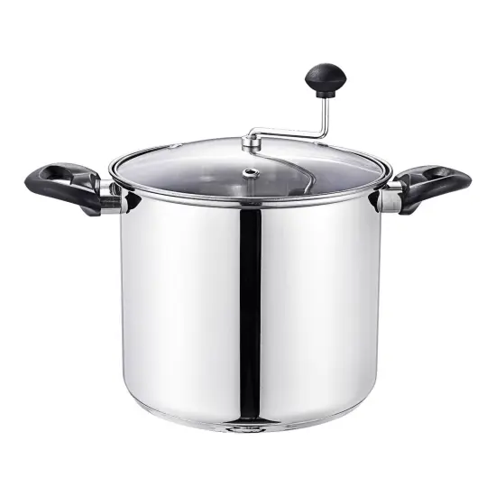 Lehman's Manual Stovetop Popcorn Popper, Stainless Steel Popcorn Maker with Stirring Rod, No Measuring Needed, Doubles as Cooking Pot {1}