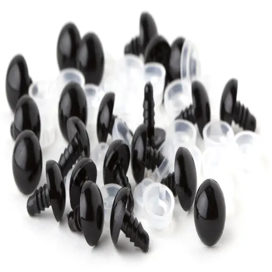 CousinDIY Shank Back Solid Eyes 9mm 8/Pkg-Black {3}