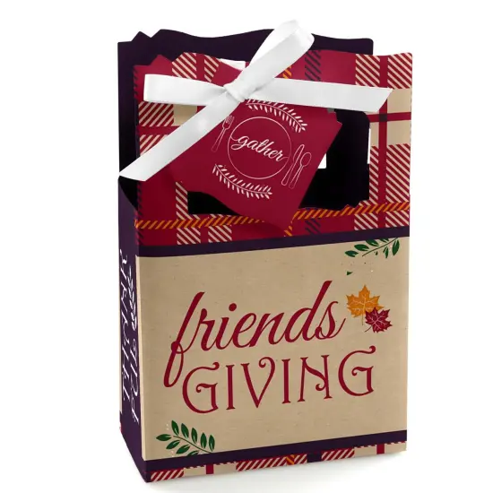 Big Dot of Happiness Friends Thanksgiving Feast - Friendsgiving Party Favor Boxes - Set of 12 {1}