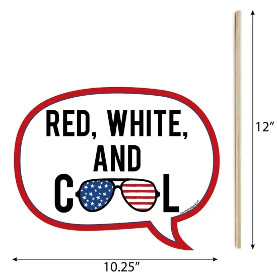 Big Dot of Happiness Funny Stars & Stripes - Memorial Day, 4th of July and Labor Day USA Patriotic Party Photo Booth Props Kit - 10 Piece {4}