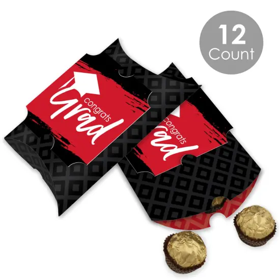 Big Dot of Happiness Red Grad - Best is Yet to Come - Favor Gift Boxes - Red Graduation Party Large Pillow Boxes - Set of 12 {3}