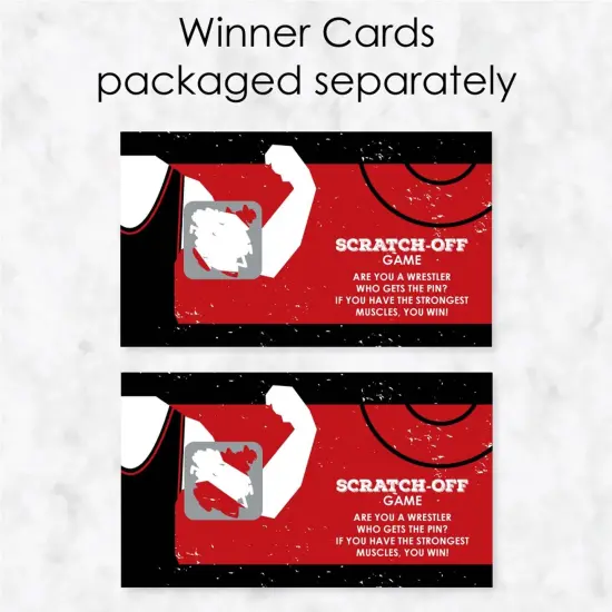 Big Dot of Happiness Own the Mat - Wrestling - Birthday Party or Wrestler Party Game Scratch Off Cards - 22 Count {4}