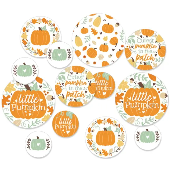 Big Dot of Happiness Little Pumpkin - Fall Birthday Party or Baby Shower Giant Circle Confetti - Party Decorations - Large Confetti 27 Count {1}