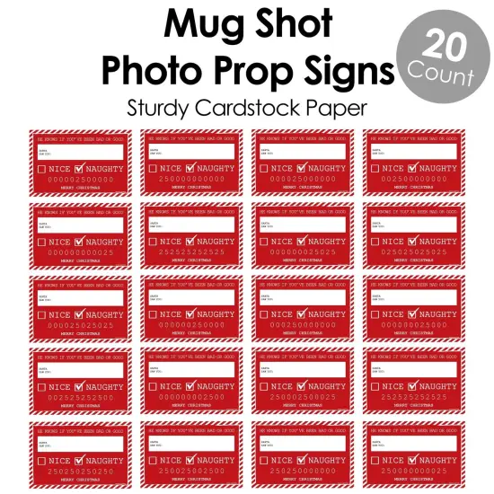 Big Dot of Happiness Santa's Naughty List Mug Shots - Christmas Party Photo Booth Props Party Mugshot Signs - 20 Count {6}