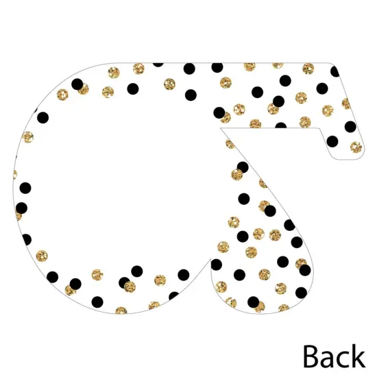 Big Dot of Happiness Adult 70th Birthday - Gold - Shaped Thank You Cards - Birthday Party Thank You Note Cards with Envelopes - Set of 12 {6}