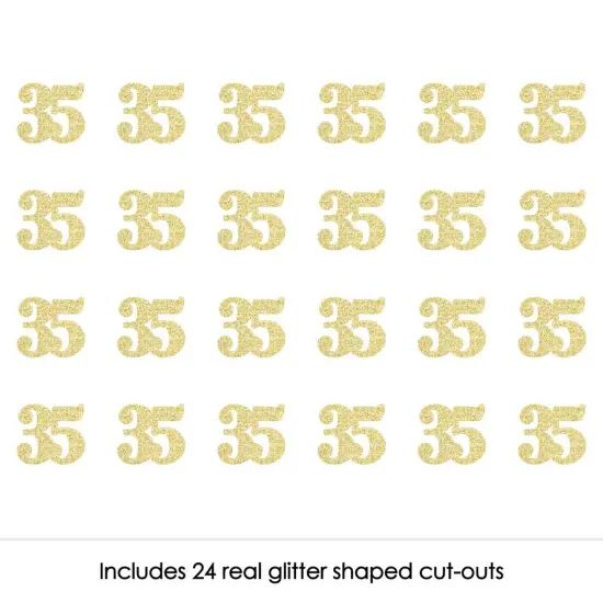 Big Dot of Happiness Gold Glitter 35 - No-Mess Real Gold Glitter Cut-Out Numbers - 35th Birthday Party Confetti - Set of 24 {3}