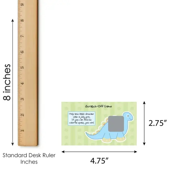 Big Dot of Happiness Baby Boy Dinosaur - Baby Shower or Birthday Party Game Scratch Off Cards - 22 Count {7}