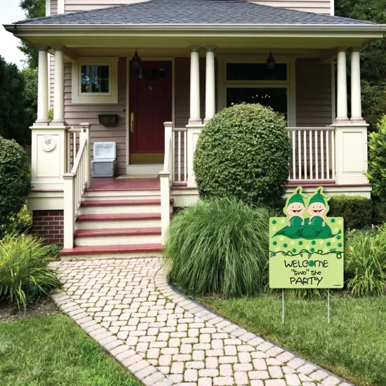 Big Dot of Happiness Double the Fun - Twins Two Peas in a Pod - Party Decorations - Baby Shower or First Birthday Party Welcome Yard Sign {3}