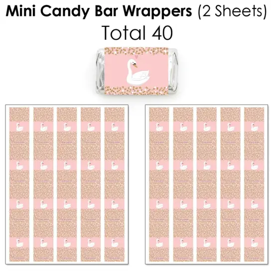 Big Dot of Happiness Swan Soiree - White Swan Baby Shower or Birthday Party Candy Favor Sticker Kit - 304 Pieces {4}