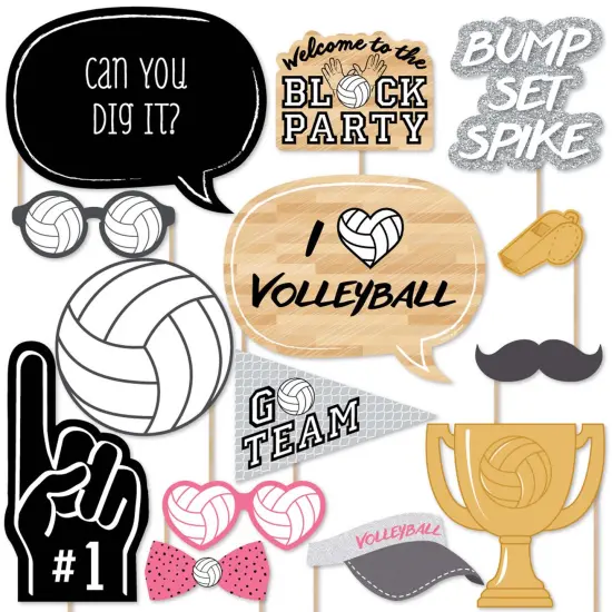 Big Dot of Happiness Bump, Set, Spike - Volleyball - Photo Booth Props Kit - 20 Count {1}