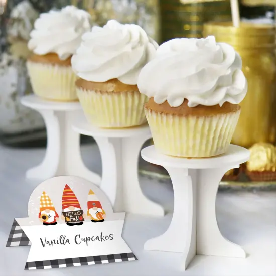 Big Dot of Happiness Fall Gnomes - Autumn Harvest Party Tent Buffet Card - Table Setting Name Place Cards - Set of 24 {6}