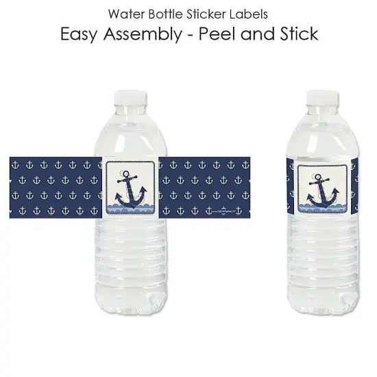 Big Dot of Happiness Ahoy - Nautical - Baby Shower or Birthday Party Water Bottle Sticker Labels - Set of 20 {3}