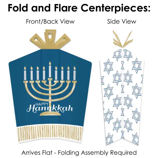 Big Dot of Happiness Happy Hanukkah - Chanukah Holiday Party Decor and Confetti - Terrific Table Centerpiece Kit - Set of 30 {6}