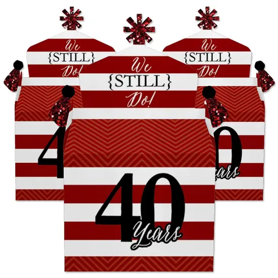 Big Dot of Happiness We Still Do - 40th Wedding Anniversary - Treat Box Party Favors - Anniversary Party Goodie Gable Boxes - Set of 12 {3}