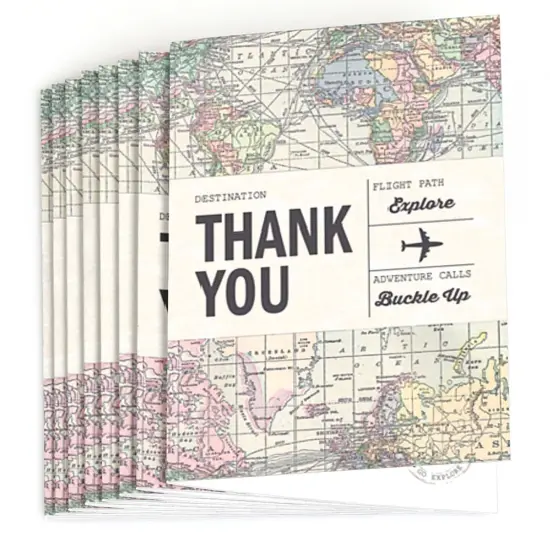 Big Dot of Happiness World Awaits - Travel Themed Party Thank You Cards (8 count) {3}