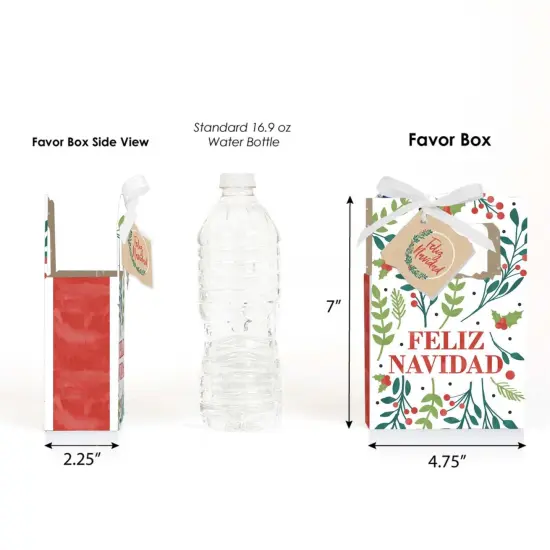 Big Dot of Happiness Feliz Navidad - Holiday and Spanish Christmas Party Favor Boxes - Set of 12 {3}