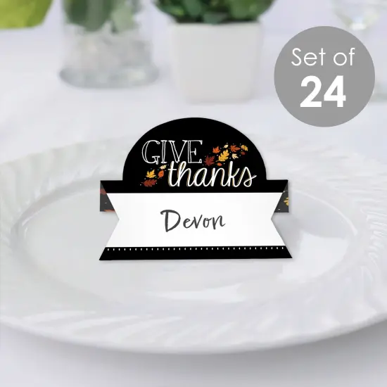 Big Dot of Happiness Give Thanks - Thanksgiving Party Tent Buffet Card - Table Setting Name Place Cards - Set of 24 {3}