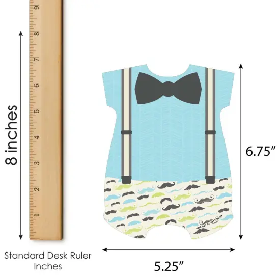 Big Dot of Happiness Dashing Little Man Mustache Party - Picture Bingo Cards and Markers - Baby Shower Shaped Bingo Game - Set of 18 {6}