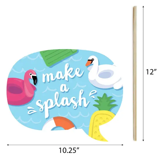 Big Dot of Happiness Make a Splash - Pool Party - Summer Swimming Party or Birthday Party Photo Booth Props Kit - 20 Count {7}