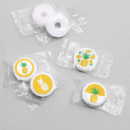Big Dot of Happiness Tropical Pineapple - Summer Party Round Candy Sticker Favors - Labels Fits Chocolate Candy (1 sheet of 108) {4}