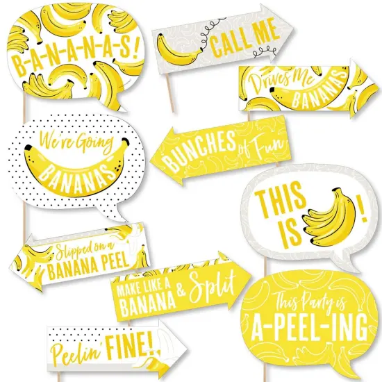 Big Dot of Happiness Funny Let's Go Bananas - Tropical Party Photo Booth Props Kit - 10 Piece {1}