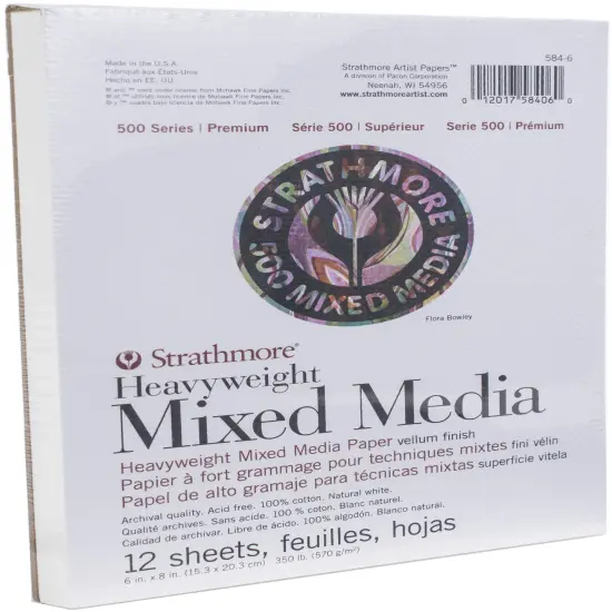 Strathmore 500 Series Heavyweight Mixed Media Pad 6"X8"-12 Sheets {2}