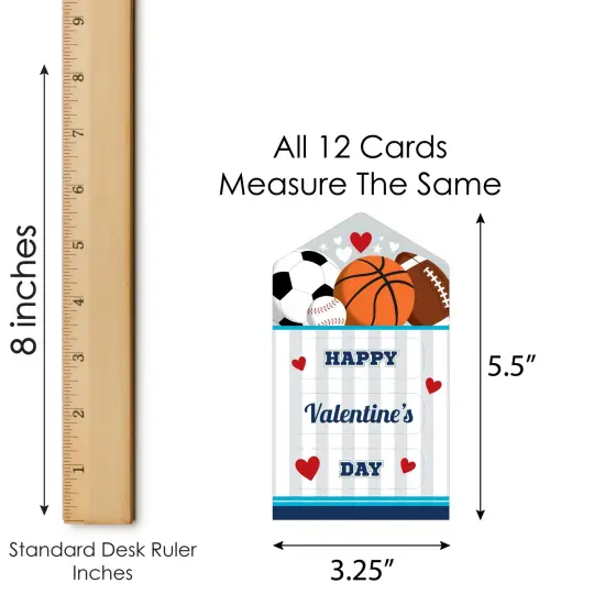 Big Dot of Happiness Go, Fight, Win - Sports - All-Star Cards for Kids - Happy Valentine's Day Pull Tabs - Set of 12 {7}