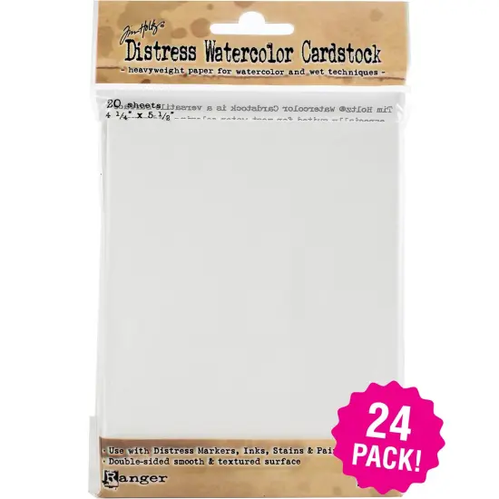 Multipack of 24 - Tim Holtz Distress Watercolor Cardstock 20/Pkg-4.25"X5.5" {1}