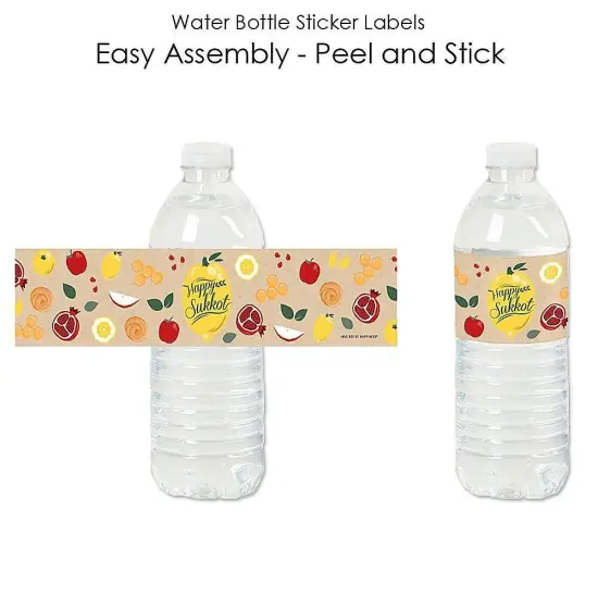 Big Dot of Happiness Sukkot - Sukkah Holiday Water Bottle Sticker Labels - Set of 20 {3}