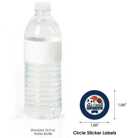 Big Dot of Happiness Go, Fight, Win - Sports - Baby Shower or Birthday Party Circle Sticker Labels - 24 Count {4}