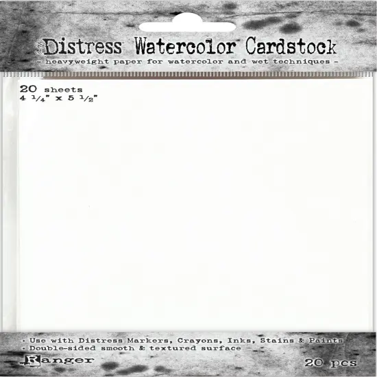 Tim Holtz Distress Watercolor Cardstock 20/Pkg-4.25"X5.5" {1}