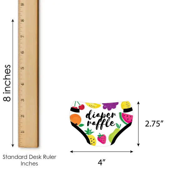 Big Dot of Happiness Tutti Fruity - Diaper Shaped Raffle Ticket Inserts - Frutti Summer Baby Shower Activities - Diaper Raffle Game - Set of 24 {4}
