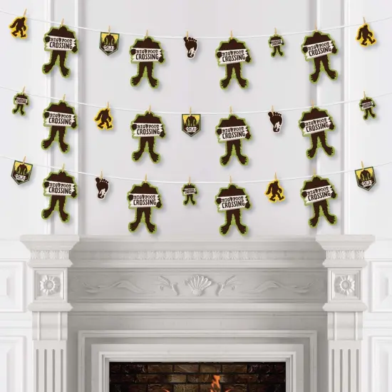 Big Dot of Happiness Sasquatch Crossing - Bigfoot Party or Birthday Party DIY Decorations - Clothespin Garland Banner - 44 Pieces {4}