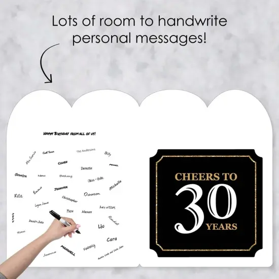 Big Dot of Happiness Adult 30th Birthday - Gold - Happy Birthday Giant Greeting Card - Big Shaped Jumborific Card {4}