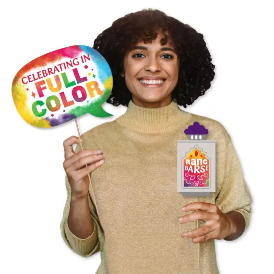 Big Dot of Happiness Holi Hai - Festival of Colors Party Photo Booth Props Kit - 20 Count {4}
