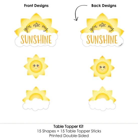 Big Dot of Happiness You are My Sunshine - Baby Shower or Birthday Party Centerpiece Sticks - Table Toppers - Set of 15 {6}