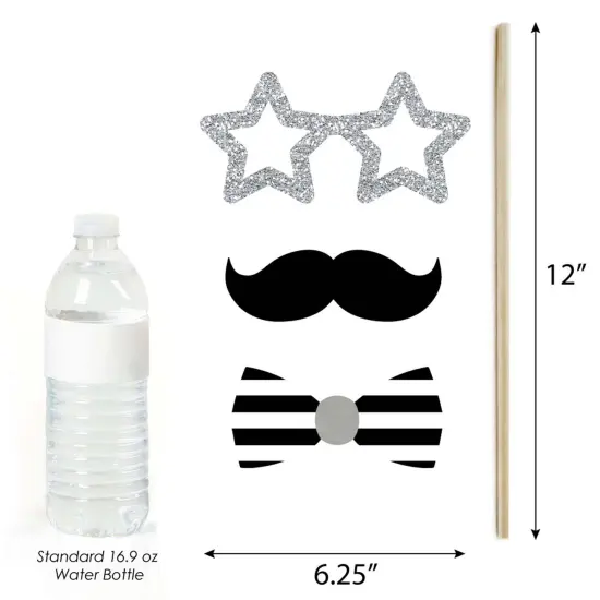 Big Dot of Happiness Mrs. & Mrs. - Silver - Lesbian Wedding Photo Booth Props Kit - 20 Count {6}