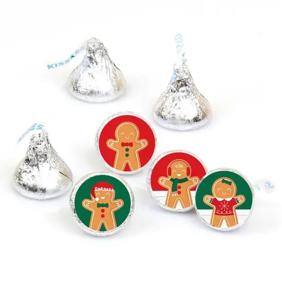Big Dot of Happiness Gingerbread Christmas - Gingerbread Man Holiday Party Round Candy Sticker Favors - Labels Fits Chocolate Candy (1 sheet of 108) {1}