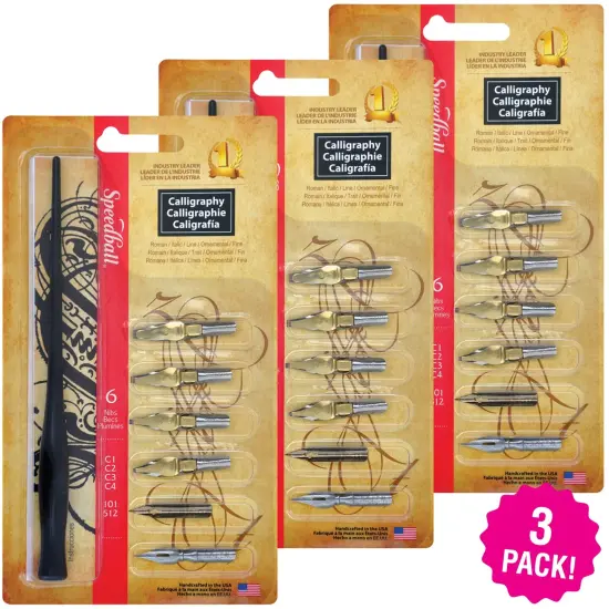 Multipack of 3 - Speedball Calligraphy Set-Pen & 6 Nibs {1}