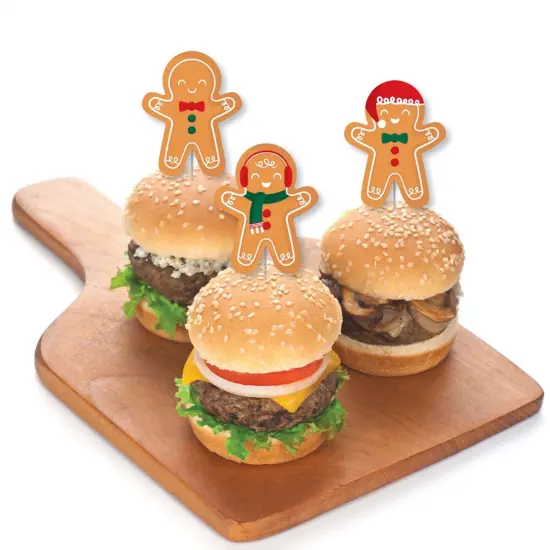 Big Dot of Happiness Gingerbread Christmas - Dessert Cupcake Toppers - Gingerbread Man Holiday Party Clear Treat Picks - Set of 24 {4}
